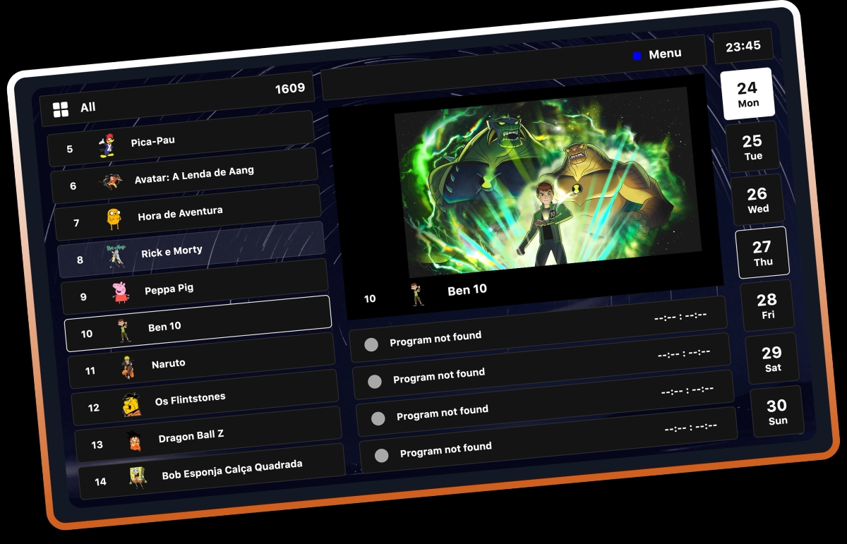 IPTV Pro channel guide